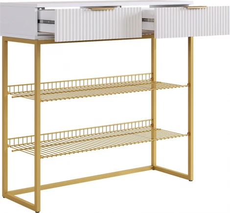 Обувница Классная 1 Mebelson (ЛДСП,Металл/Светлое дерево,Белый,Золотой) арт.172188,3326