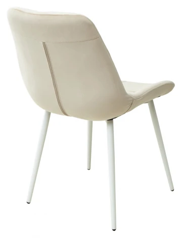 Обеденный стул M-City ХОФМАН, цвет бежевый #H06, велюр / белый каркас 4 шт./1 к