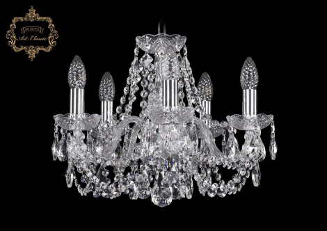 Подвесная люстра Art Classic 11.11 11.11.5.141.Cr.Sp (220V, хрусталь, на цепи, подсвечник, свеча)