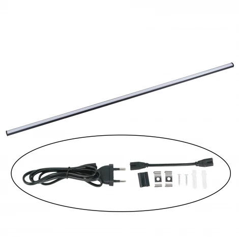 Светильник линейный линейный светодиодный (аналог Т5), 230В. Кабель 0,9м с вилкой и крепление в/к. 4000K Volpe ULI-Q951 18W/4000K IP20 BLACK