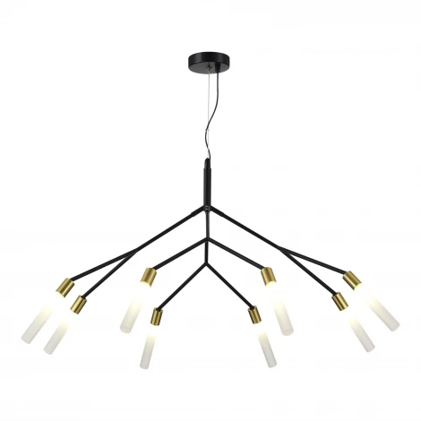 Подвесной светильник Evoluce Kaito SLE1129-403-08 Черный, латунь/Белый G9 8*5W (220V, на тросе)