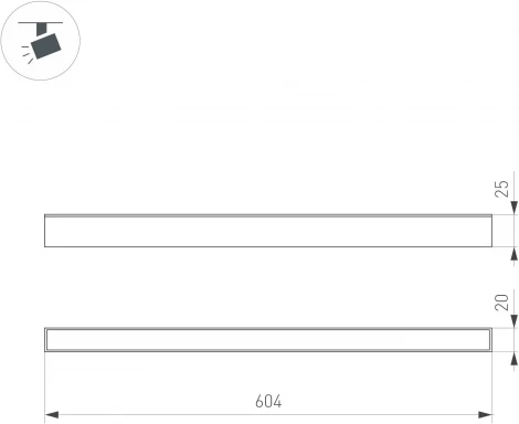 светильник магнитный MAG-FLAT-25-L600-18W Day4000 (BK, 100 deg, 24V, DALI) (Arlight, IP20 Металл) 046334