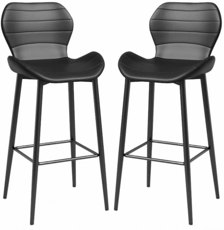 Стул Unity (комплект 2 шт) черный Hesby (Черный/Металл,Экокожа) арт.HSBI_DC1761_black_2