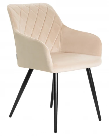 Стул обеденный ROBERT (черные матовые ножки, велюр V108-98 Бежевый)