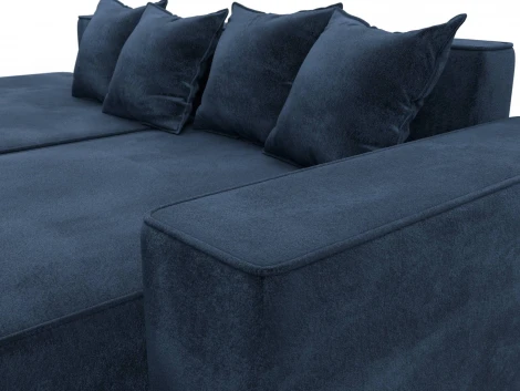 Диван угловой Лига-079 угол правый (ДСП/Пластик/Велюр/Синий) Лига Диванов 129822