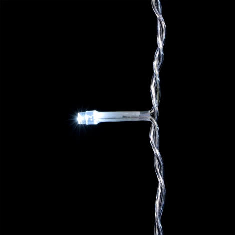 Гирлянда Занавес Облегченный 2 x 2 м Белый с Мерцанием Белого Диода, 400 LED, Провод Прозрачный ПВХ, IP54