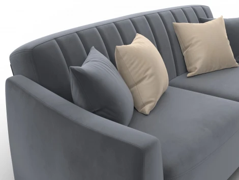 Диван-книжка Лига-095 НПБ (ДВП,ДСП,ЛДСП,Брус,Фанера,ЛДВП/Металл/Велюр/Серый) Лига Диванов 132534