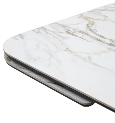 Стол МАНХЭТТЕН 200 цвет СВЕТЛЫЙ БЕЖ ( DRAC COLD XLIM), керамика / Орех Карни натуральный M-City 64767