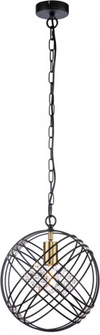 Подвесной светильник Fresco V000103 (10001/1P Black) (220V, хрусталь, на цепи, шар, клетка)
