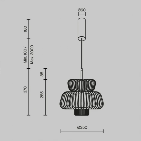 Подвесной светильник LED Maytoni MOD465PL-L12BK1