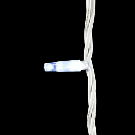 Гирлянда Нить 10м Белая с Мерцанием Белого Диода 220В, 75 LED, Провод Белый Каучук, IP65