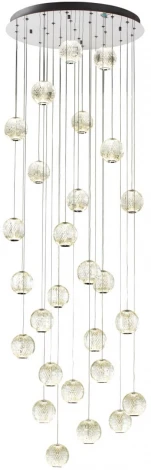 Подвесная люстра большая каскадная Crystal 5007/120L Odeon Light (LED, 220V, на проводе)