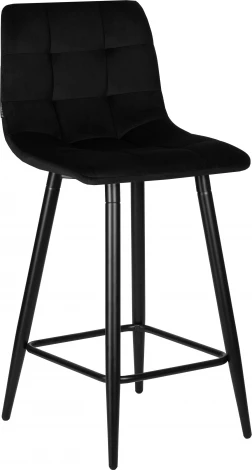 Стул полубарный DOBRIN OLIVIA (черные матовые ножки, черный велюр (108-77))