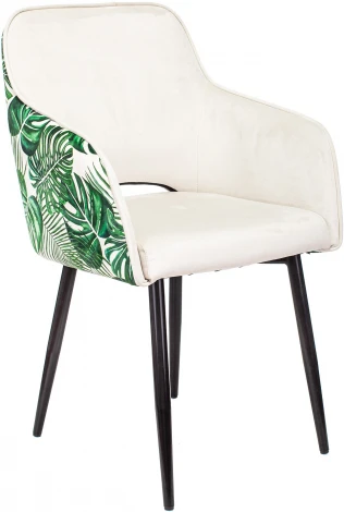 Кресло Бюрократ CH-380F молочный джунгли на ножках металл