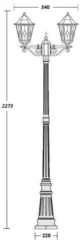 Наземный фонарь Oasis Light PETERSBURG lead GLASS 79809lgA Gb