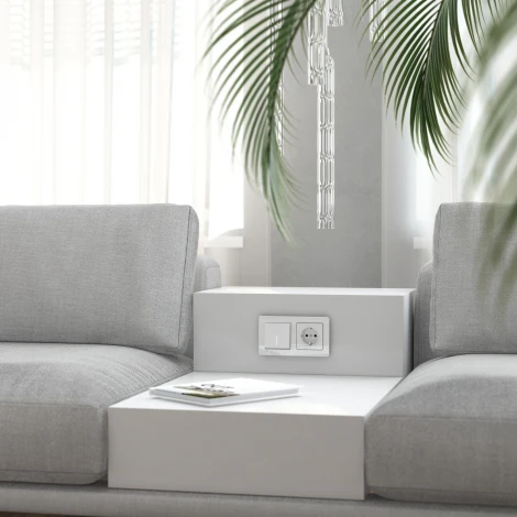 Выключатель одноклавишный проходной с подсветкой (белый акрил) Werkel W1112141 (a064001)