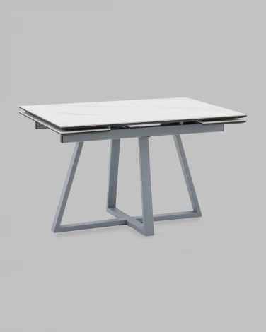 Стол Stool Group Керас 120-180/80/75 Стол Stool Groupешница МДФ16/керамика Snow white подСтол Stool Groupье металл серый УТ000041935