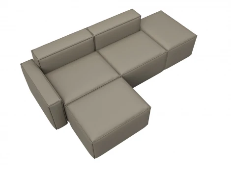 Диван угловой модульный Лига-063 угол левый (ДСП/Пластик/Экокожа/Бежевый) Лига Диванов 129788L