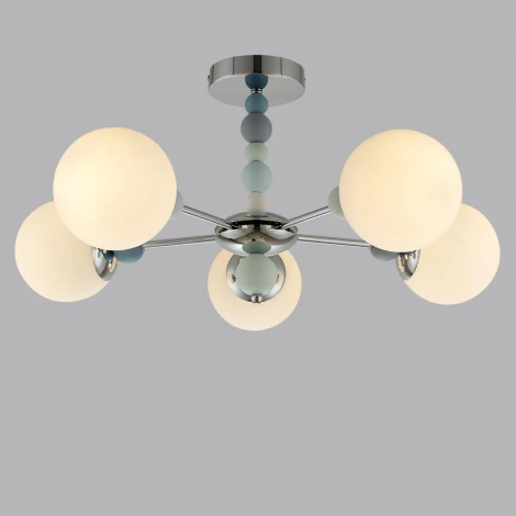 Потолочная люстра на штанге Lumion Sunday 6525/5C хром E14 5*40W 220V (шарики)