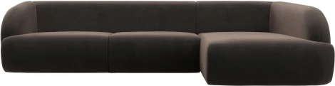 Диван угловой Лига-041 правый угол (Коричневый/Велюр) Лига Диванов арт.122189