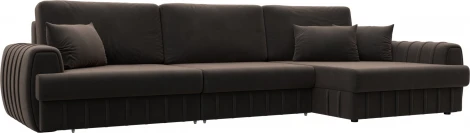 Диван угловой Лига-057 НПБ Лонг угол правый Лига Диванов (Велюр) арт.129301