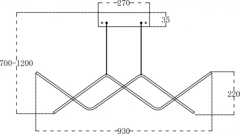 Подвесной светодиодный светильник Escada Zigzag 10208/S LED 50Вт, металл/силикон, золото (регулировка яркости, 220V, пульт управления, на проводе)