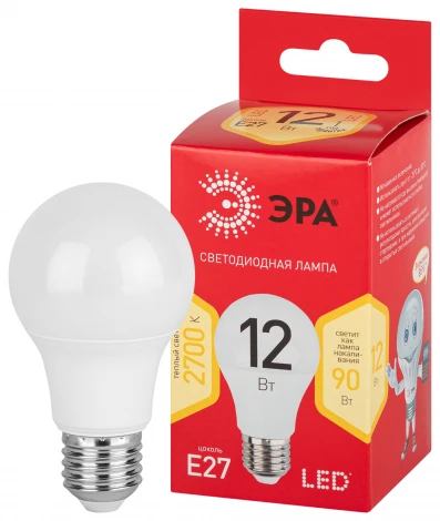 Лампочка светодиодная E27 12W ЭРА LED A60-12W-827-E27 R