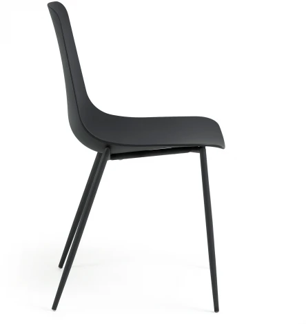 Обеденный стул La Forma (ex Julia Grup) Whatts (Черный/ Сталь,Полипропилен,Пластик,Металл)