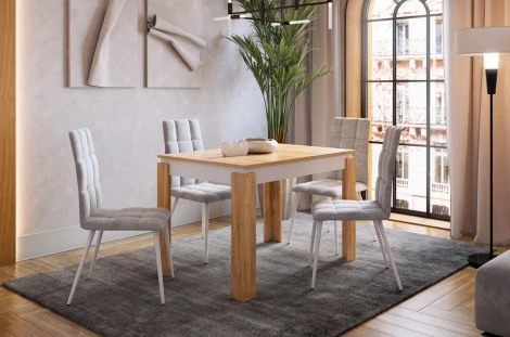 Стол обеденный раздвижной Гермес 2 Mebelson (ЛДСП/Дуб золотой,Светлое дерево) арт.KM-0209.2563