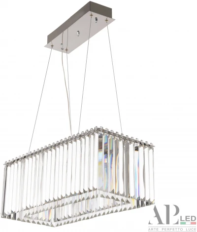 Подвесная люстра светодиодная APL LED Sicilia SH11.57.A.Ni.4000 (220V, хрусталь, на тросе)