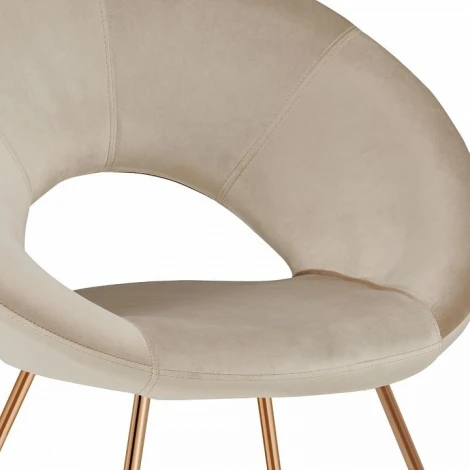 Набор из 4 стульев Refuge Hesby (Золотой/Металл,Велюр) арт.HSBI_DC2124_beige_4