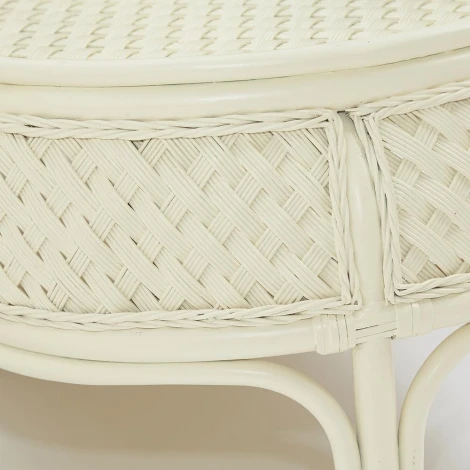 Комплект обеденный "ANDREA GRAND" (стол со стеклом+6 кресел+ подушки) TCH White (белый), Ткань рубчик, цвет кремовый Tetchair ANDREA GRAND 12427