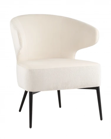 Кресло Stool Group лаунж Royal Stripes велюр молочный УТ000036774