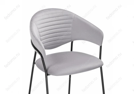 Стул Woodville на металлокаркасе Рансол серебряный / черный глянец 483862