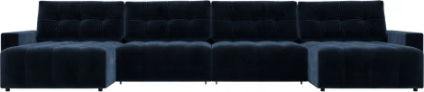Диван п-образный с полками Лига-053 НПБ Лонг Лига Диванов (Велюр) арт.128993