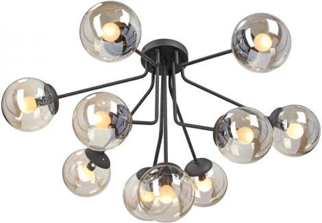 Потолочная люстра на штанге V4287-1/10PL Vitaluce (220V, шар, молекулы)