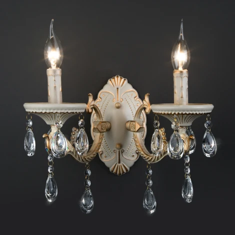 Бра Eurosvet Lia 3585/2 белый/прозрачный хрусталь Strotskis