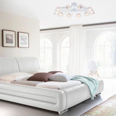 Потолочная люстра Eurosvet Camomile 70089/10 белый с серебром