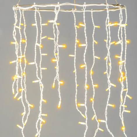 Гирлянда Бахрома 3,2 х 0,9 м желтая, 168 LED, белый провод каучук, IP65 Laitcom LL168-8-2Y