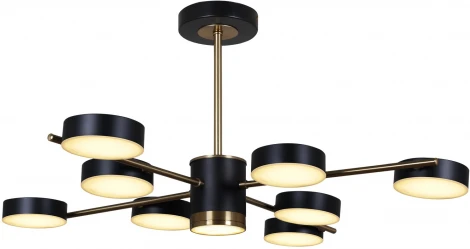 Потолочная люстра светодиодная на штанге с регулировкой цветовой температуры Reluce 06369-0.3-08 COP+BK (220V)