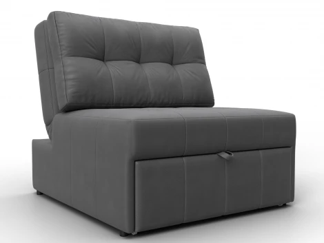 Кресло-кровать Лига-107 (80) (ЛДСП,Брус,Фанера,Замша/Серый) Лига Диванов 134948