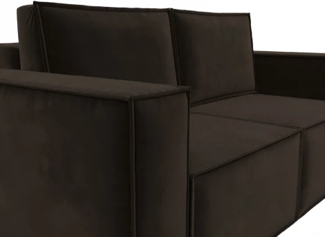 Диван прямой Куба мини (Коричневый/Микровельвет) Лига Диванов арт.121881