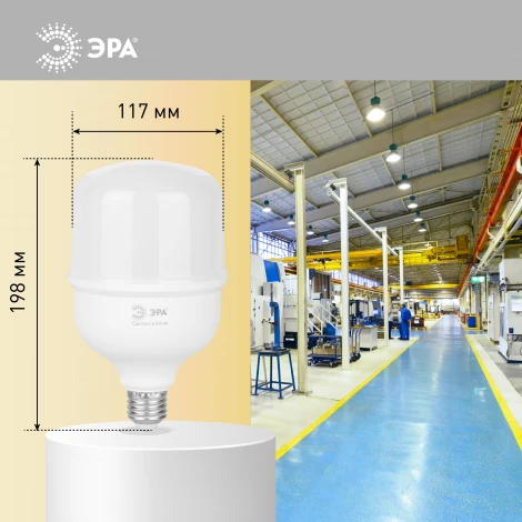 Лампочка светодиодная E27 с переходником на E40 60W ЭРА LED POWER T120-60W-4000-E27 с переходником на E40/E40 R