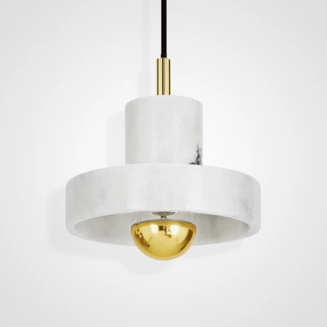 Подвесной светильник Stone Pendant White ImperiumLoft Marble01 (101775-26) (220V, на проводе, круглые)