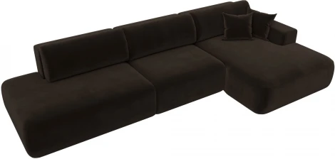 Диван угловой Лига-036 НПБ Модерн Лонг правый угол (Коричневый/Микровельвет) Лига Диванов арт.121417