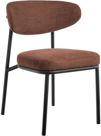 Стул Bradexhome Lucas 2 терракотовый шенилл с чёрными ножками