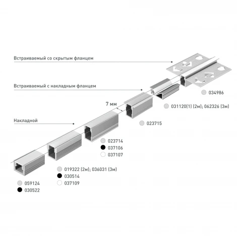 Профиль SL-BEVEL-3000 ANOD (Arlight, Алюминий) 062326
