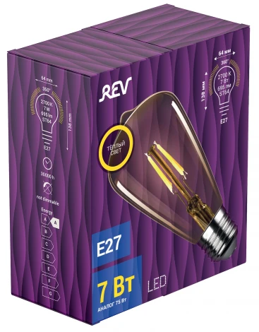 Лампочка светодиодная филаментная REV 32436 2