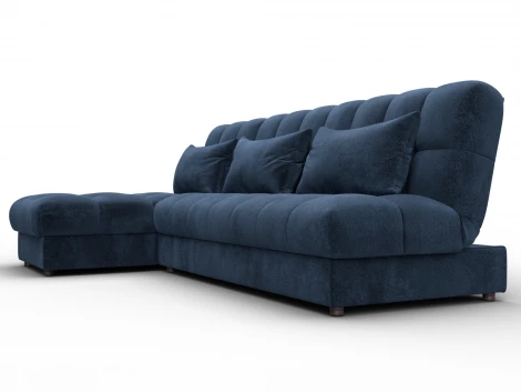 Диван угловой Лига-116 НПБ угол левый (ДСП,ЛДСП,Велюр/Синий) Лига Диванов 136948L