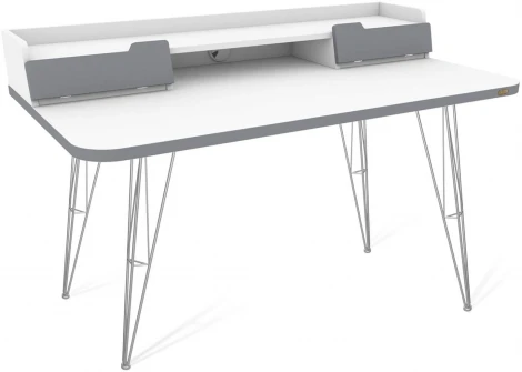 Стол рабочий Sheffilton SHT-TU10/TT31 120/65 ЛДСП хром лак/белый шагрень/серый от фабрики Sheffilton